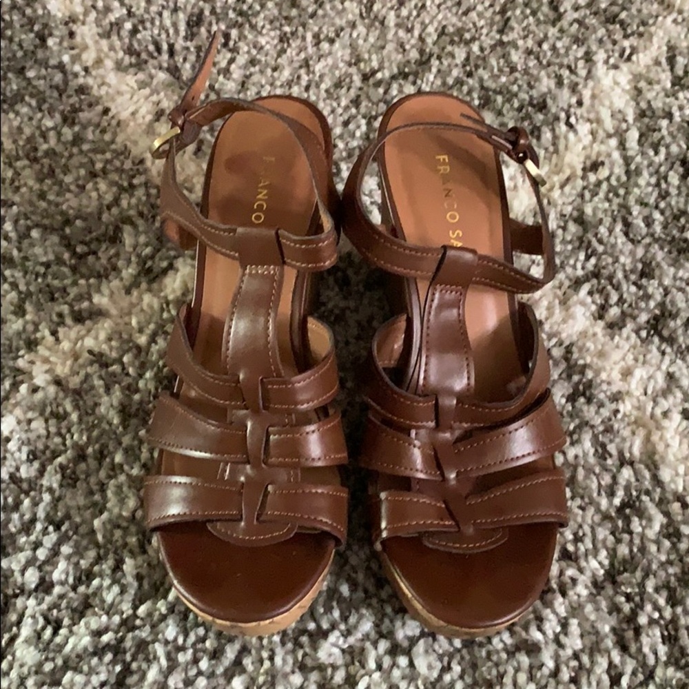 Marybeth Franco Sarto Open Toed Wedge Sandals - Size 8M